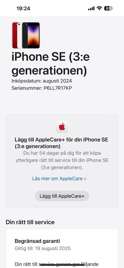 iPhone SE 2022(3e Gen)64GB-Olåst