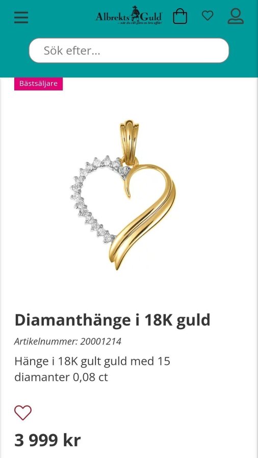 Diamanthänge i 18k guld