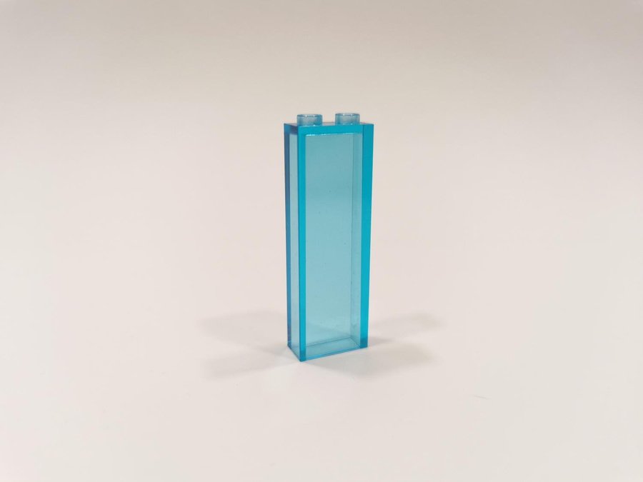 Lego - brick - pelare - 1x2x5 - part 2454 - blå (trans light blue)