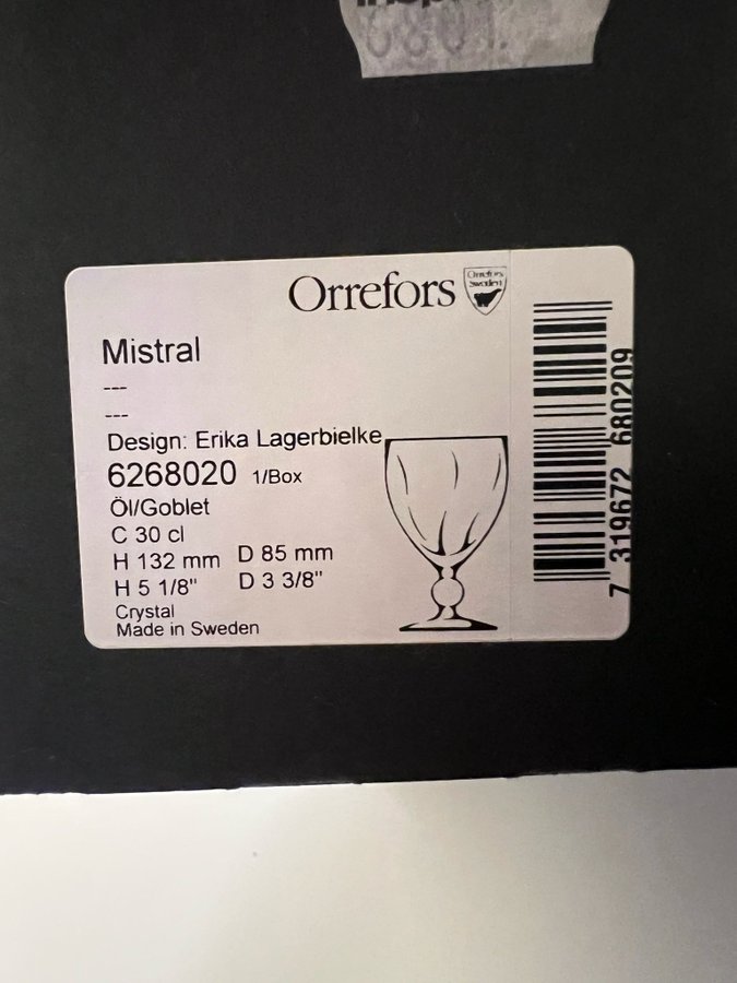 Orrefors Mistral öl glas - 6st