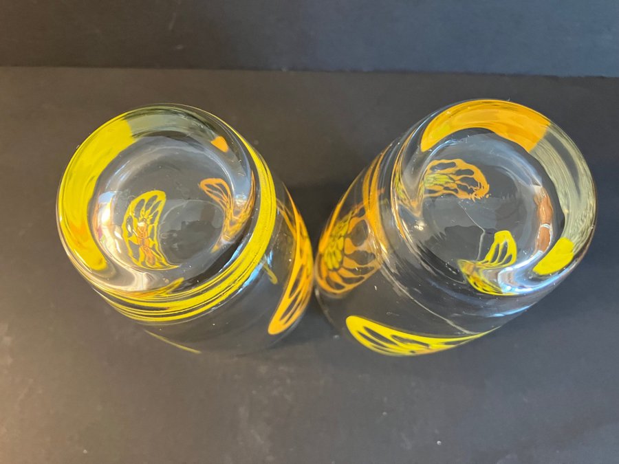 2 st höga glas JUICY SAGAFORM SWEDEN etikettmärkta fint skick