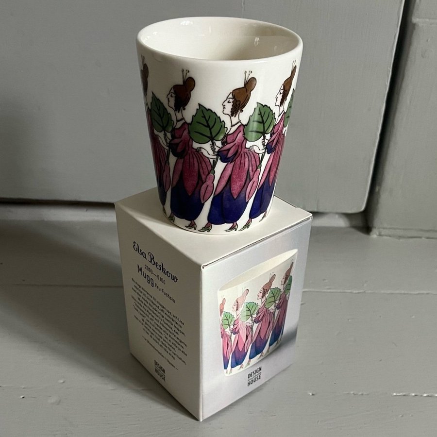 NY Elsa Beskow fru Fuchsia mugg kopp 28cl Design house Stockholm