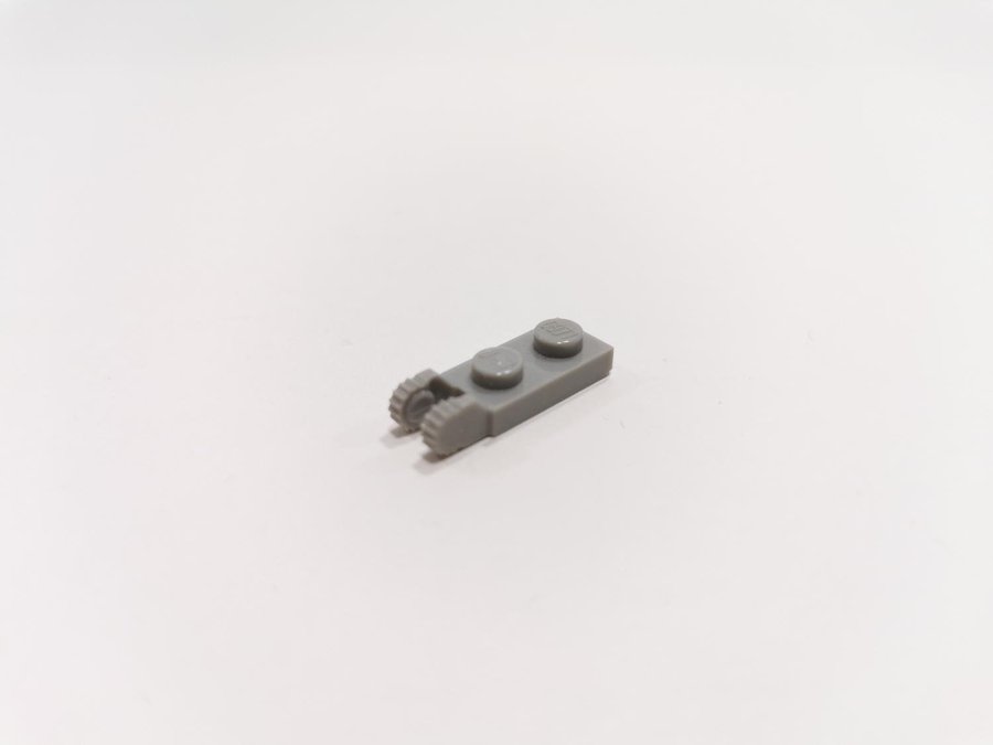 Lego - plate - modified - locking - 1x2 - part 44302 - ljusgrå (bluish)