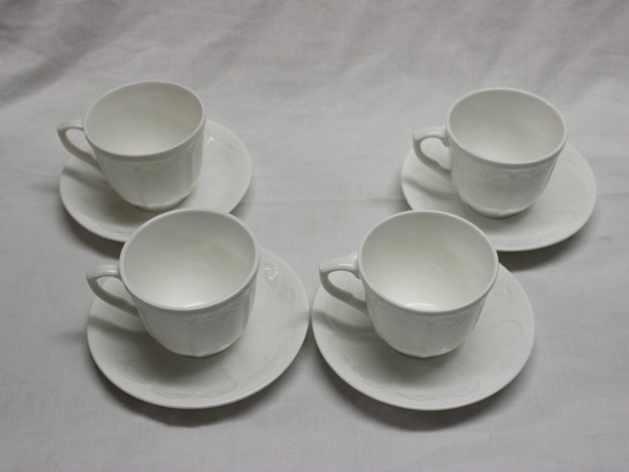 4 Tekopp / Kaffekopp Kaffekoppar m Fat Gustavsberg / Rörstrand Diné 1985-2005