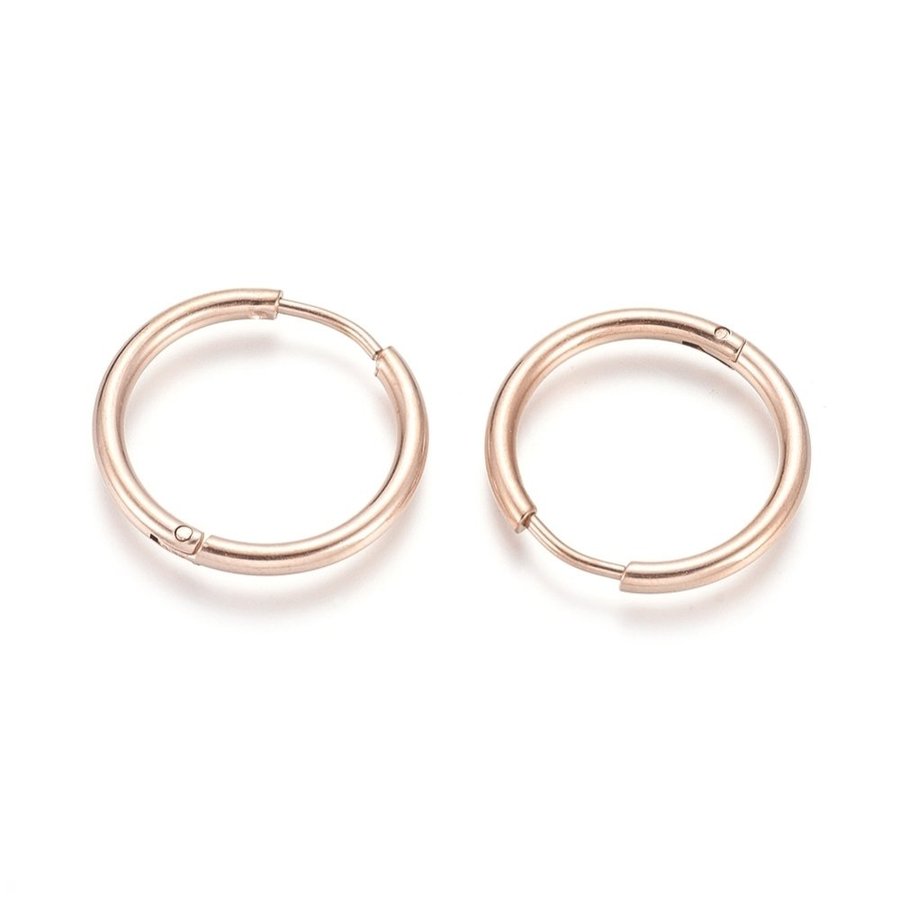 REA___REA___1 Par 20 mm. Hoops örhängen i Guldpläterad i 316L stål