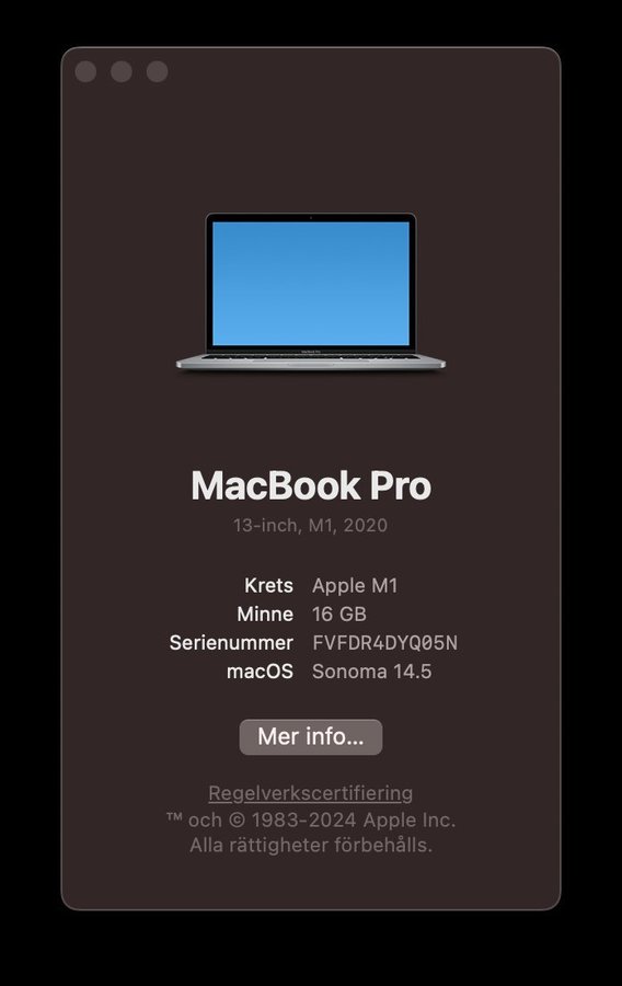 MacBook Pro 13" M1 16GB/1TB