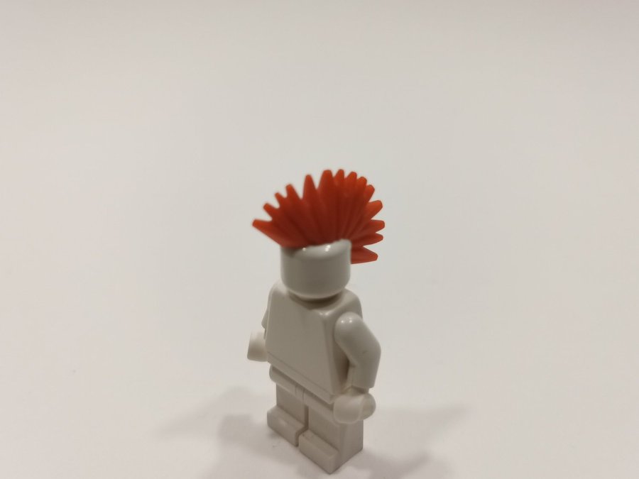 Lego - tillbehör - huvudbonad - punk frisyr - hår - part 93563 - röd