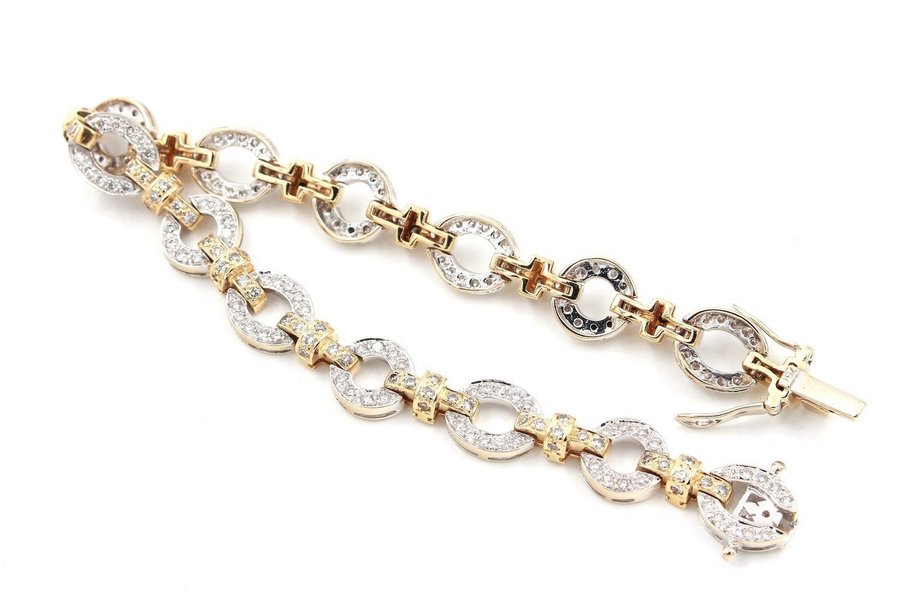 Diamant armband i 18k guld och vitguld- ca 1,26 ct diamanter