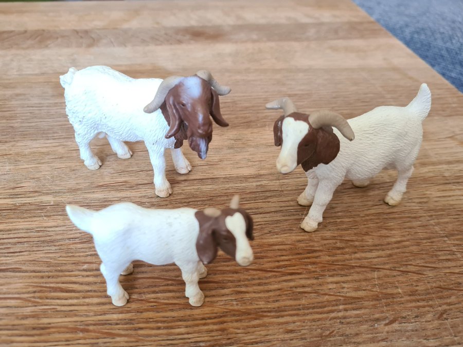 Schleich Get 3 st ladugårdsdjur figurer getabock