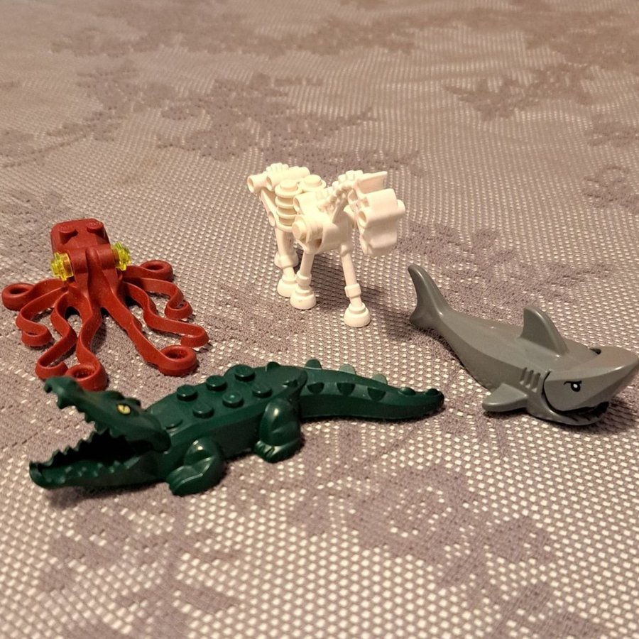 Lego Djur - Haj, Krokodil, Bläckfisk och Skelett