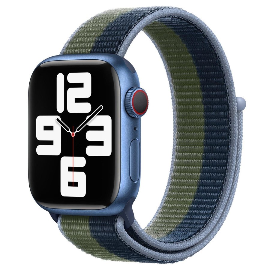 Nylonloop 38/40/41/42mm Apple Watch Armband - MÖRKBLÅ / MOSSGRÖN