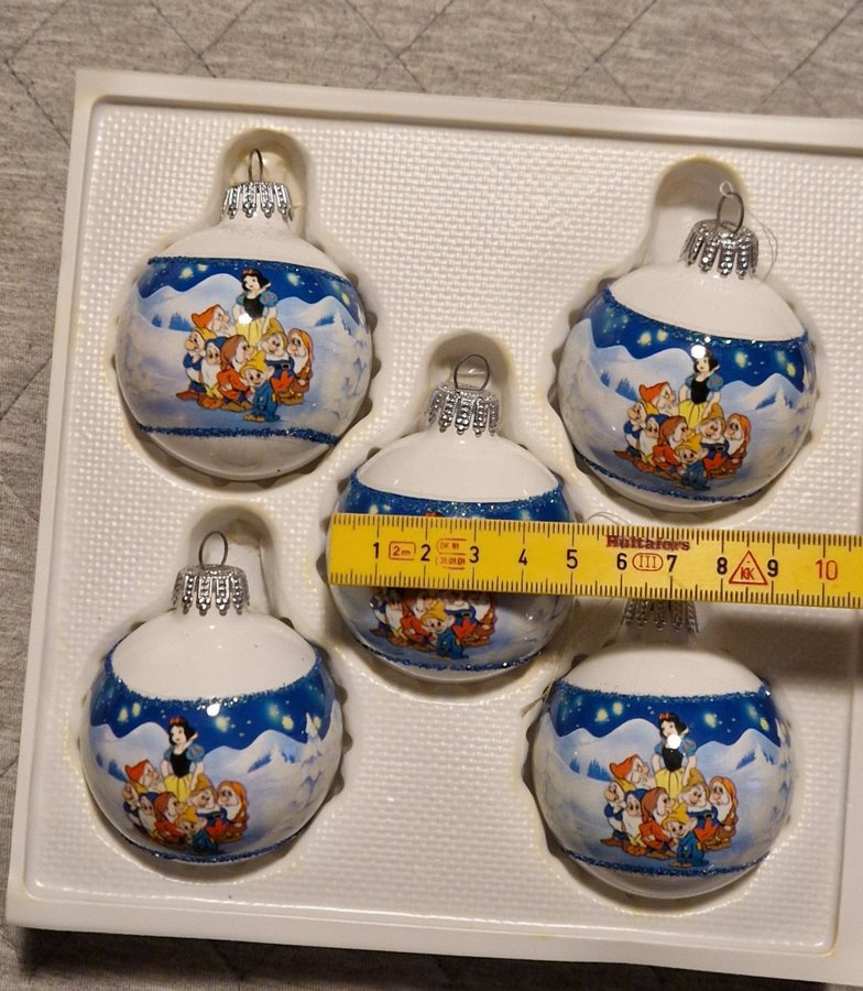 Retro Disney julgranskulor. Snövit och dvärgarna