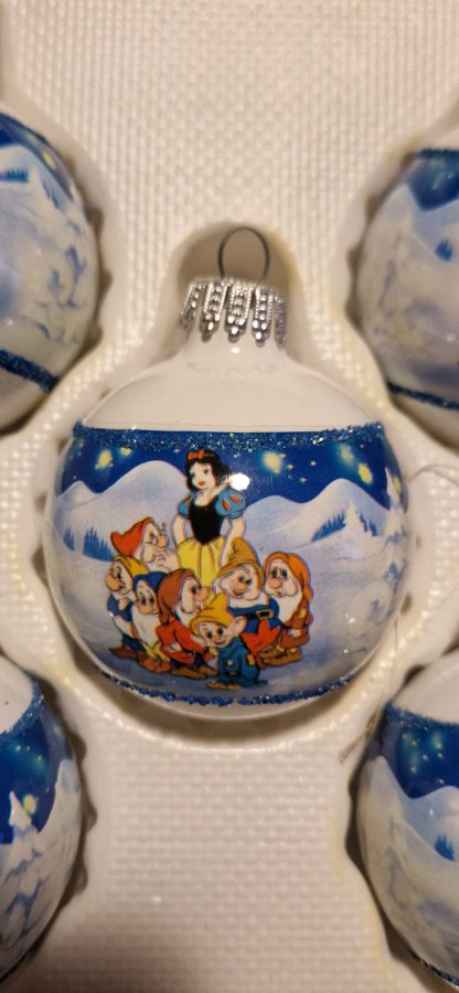 Retro Disney julgranskulor. Snövit och dvärgarna