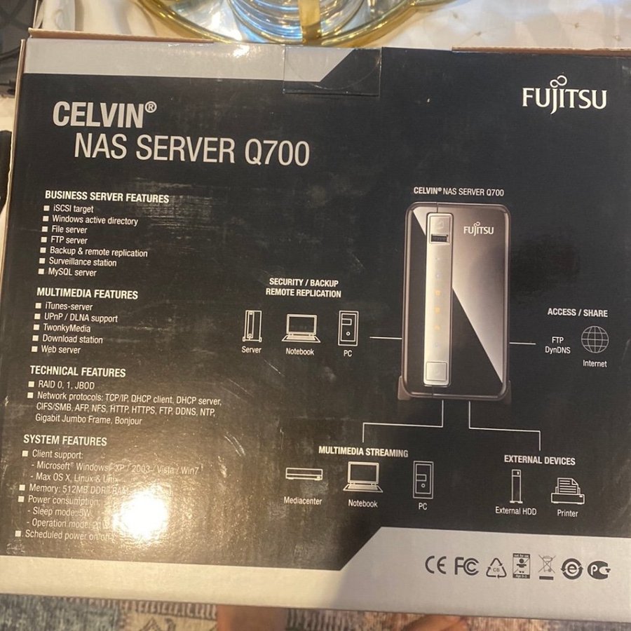 Helt ny NAS Server CELVIN NAS Server Q700 2x1TB