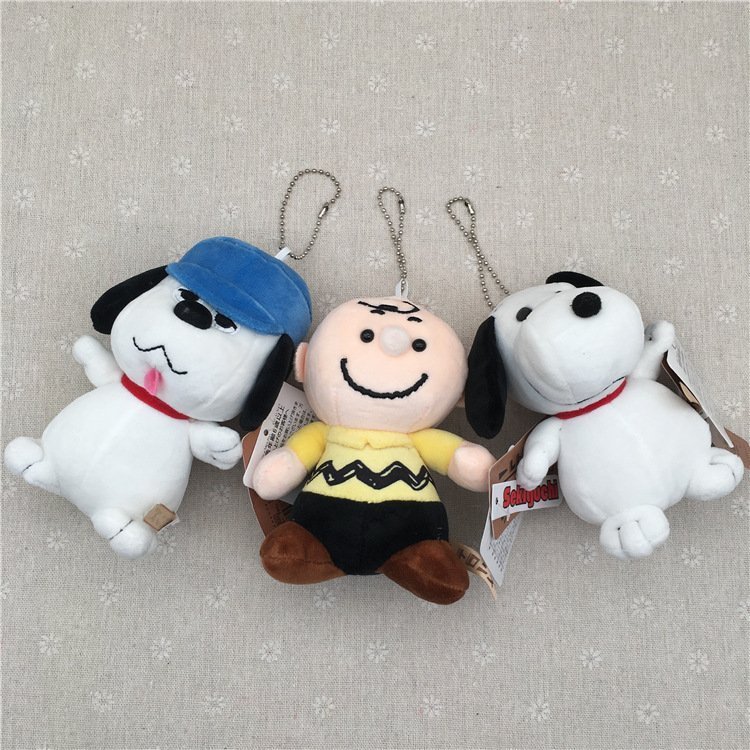 13cm Snoopy and Charlie Brown Plush Keychain Set of 3