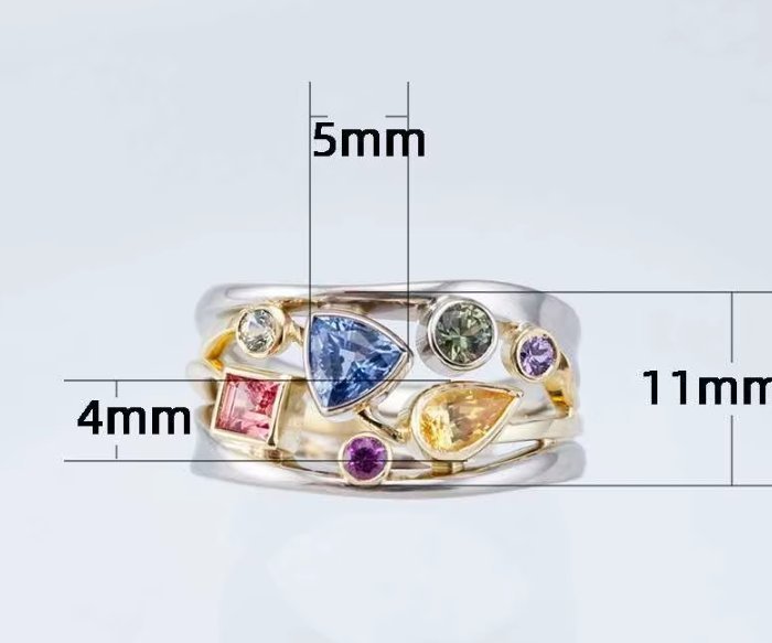 Elegant Ring med CZ stenar, Storlek 17