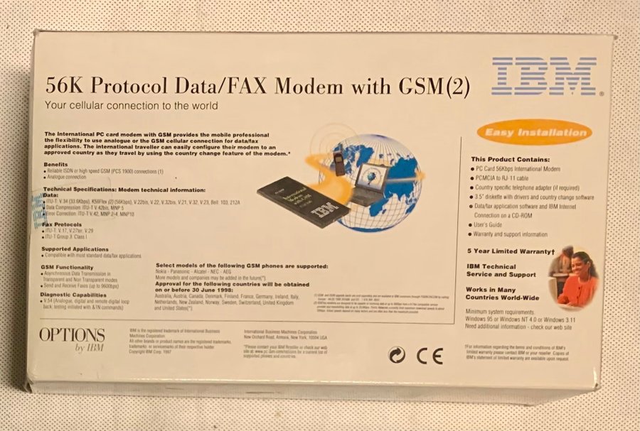 Microsoft 56K Protocol Data / Fax Modem with GSM(2) Oöppnat