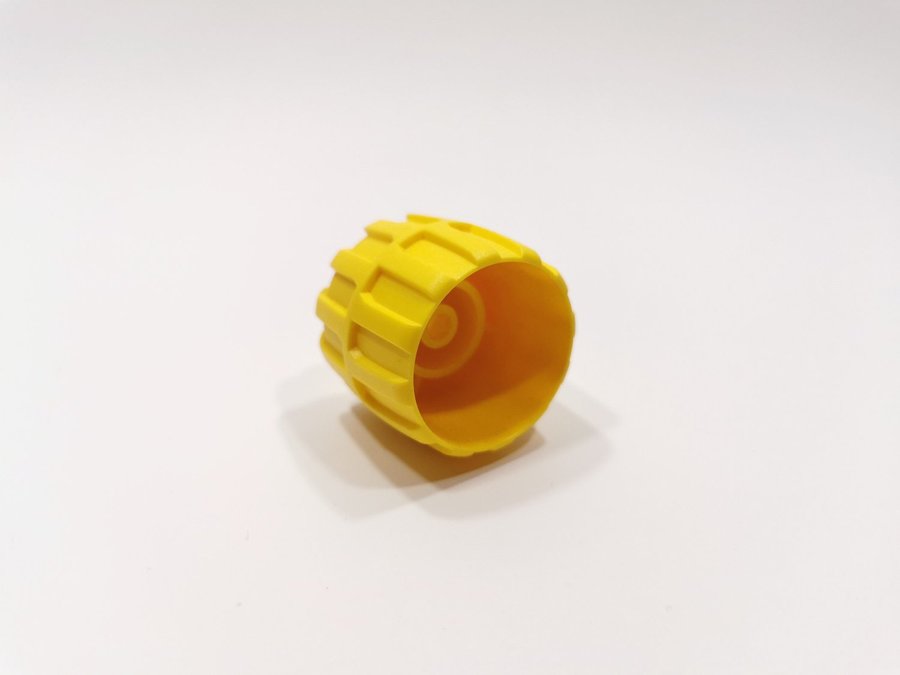 Lego - hjul - space - wheel medium - part 2593 - gul