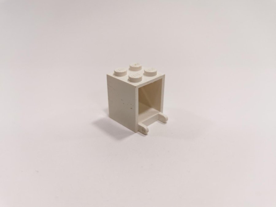 Lego - låda - postlåda - box - solid stud - 2x2x2 - part 4345a - vit