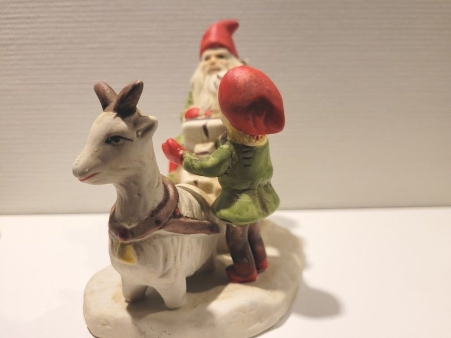 Julfigur - Tomte med get och barn