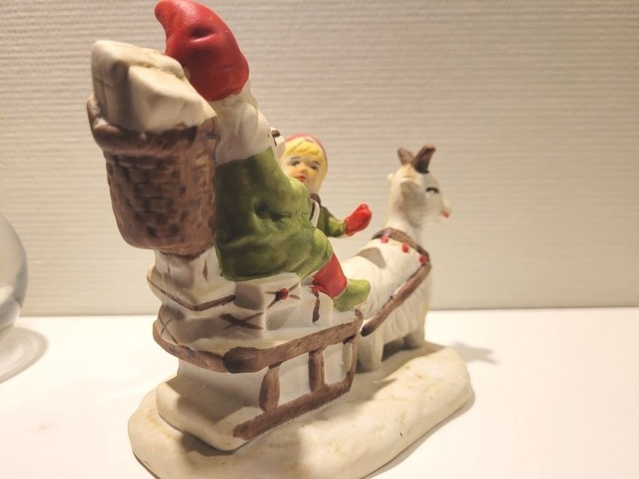 Julfigur - Tomte med get och barn