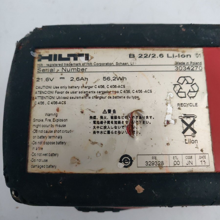 Hilti B 22/2,6 Li-ion batteri