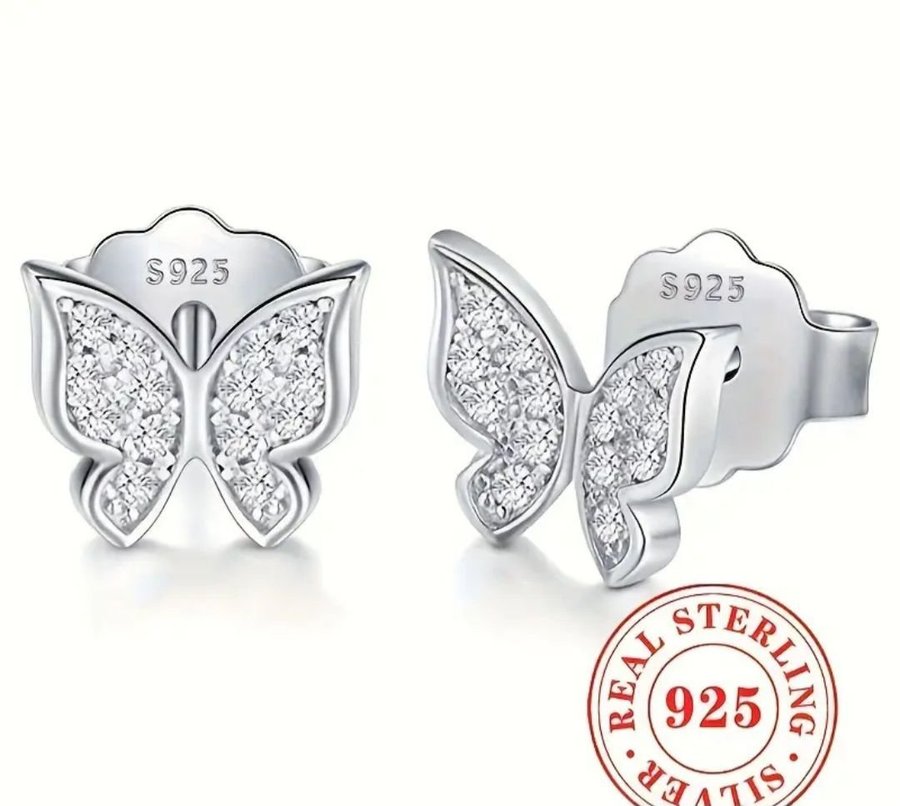 Beautiful 925 Sterling silver stud earrings zirconia for girls and womens