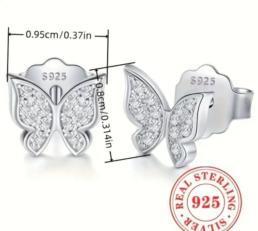 Beautiful 925 Sterling silver stud earrings zirconia for girls and womens