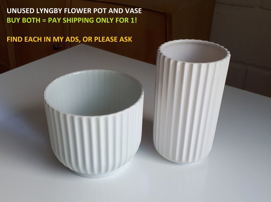 Unused LYNGBY Porcelæn Vase by Hilfling Design 15cm Porslin Vas Porslinsvaser