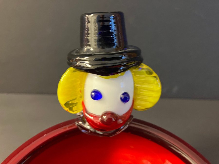 GLASSKÅL, CLOWN, RBA, SWEDEN, OLOFSTRÖM, retro, fint skick