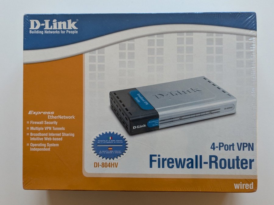 D-Link DI-804HV Trådad 4-Port VPN Firewall-Router [NY]