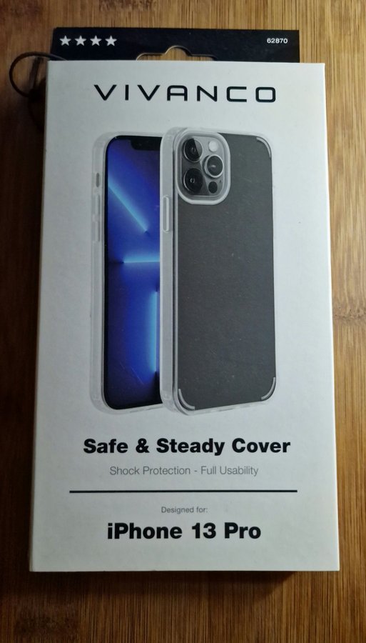 VIVANCO IPHONE 13 PRO SKAL SAFE  STEADY TRANSPARENT. NY oöppnad!