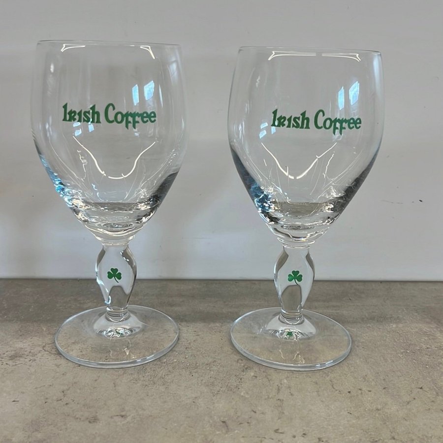 2 st Irish Coffee Glas - Sprit klöver Spritglas på fot