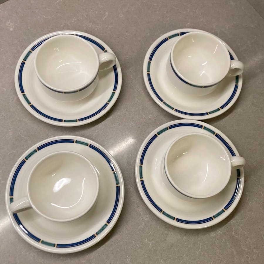 4 st KAFFEKOPPAR / tekoppar MED FAT VIEUX LUXEMBURG ADRIANA FRÅN VILLEROY BOCH .