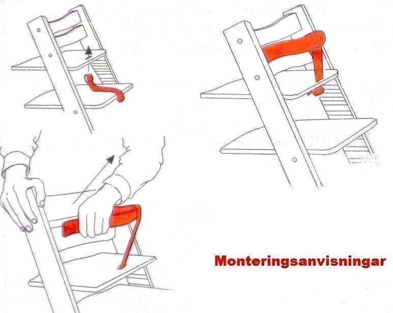 NY ÄKTA LÄDERREM (Terrakotta) BYGEL-REM till STOKKE Tripp Trapp stol Barnstol