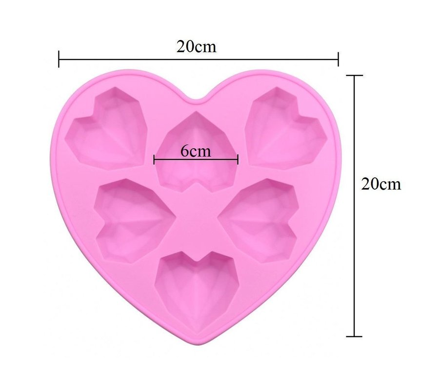 Silikonform Hjärta diamant stor