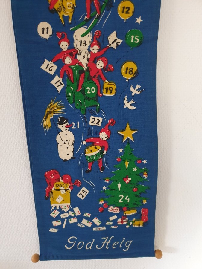 Supercharmig äldre/vintage Julbonad - kalender 1-24 med fina julmotiv