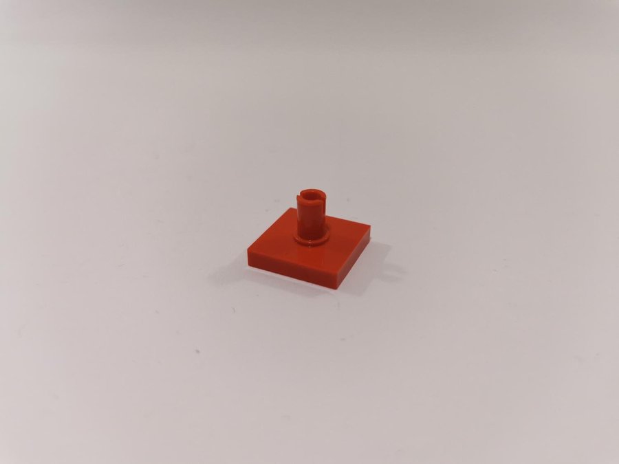 Lego - tile - modifierad - med pin - 2x2 - part 2460 - röd