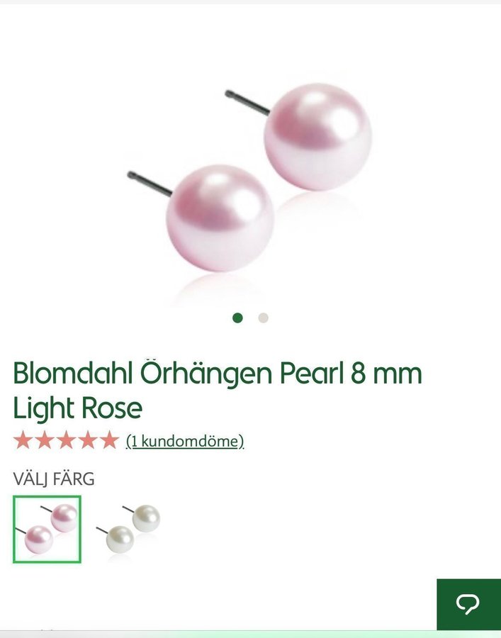 Oöppnade Blomdahl Örhängen Pearl 8 mm Light Rose