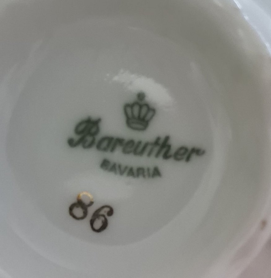 Kaffeservis " Bareuther Bavaria " om 12 delar i tre olika färger