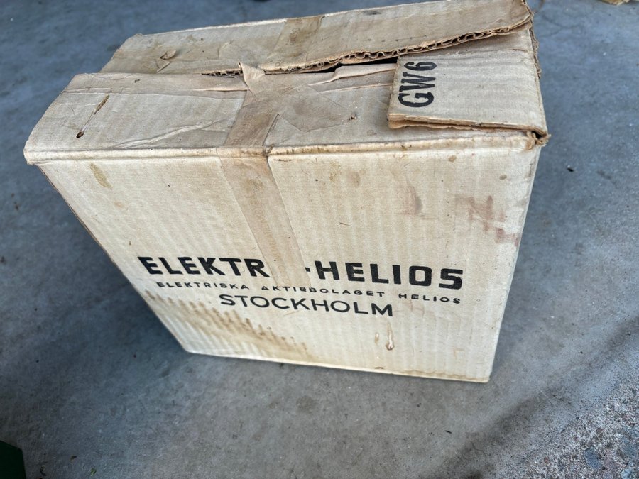 Äldre Elektro Helios El element värmare med originalkartong retro antikt