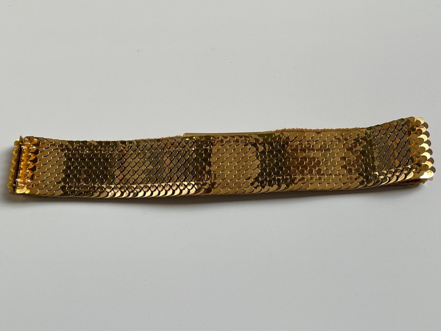 Amazing vintage gold scale stretchy belt