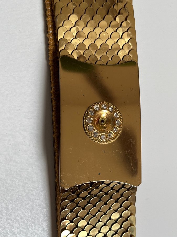 Amazing vintage gold scale stretchy belt