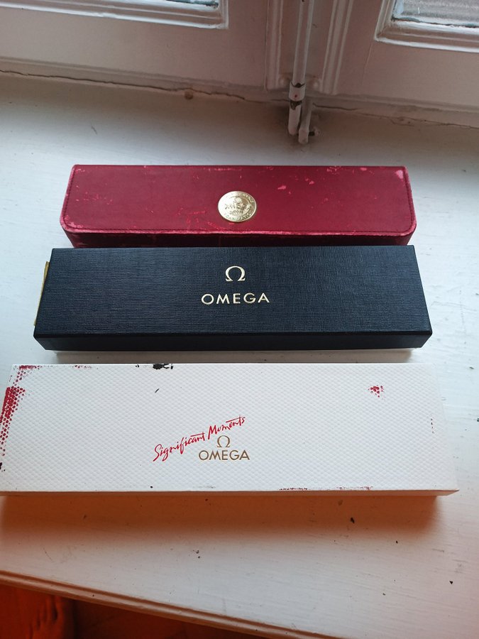 omega box för herrur vintage 3 stycken