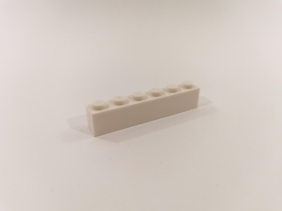 Lego - brick - bas - 1x6 - part 3009 - vit