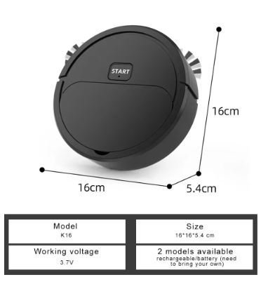 1st Laddningsbar MiniDammsugare, Robotdammsugare K16