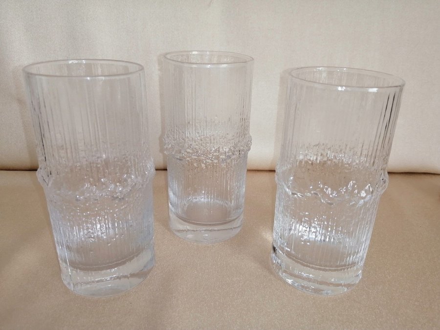 3 fina höga glas / highball - ULTIMA THULE - från IITTALA