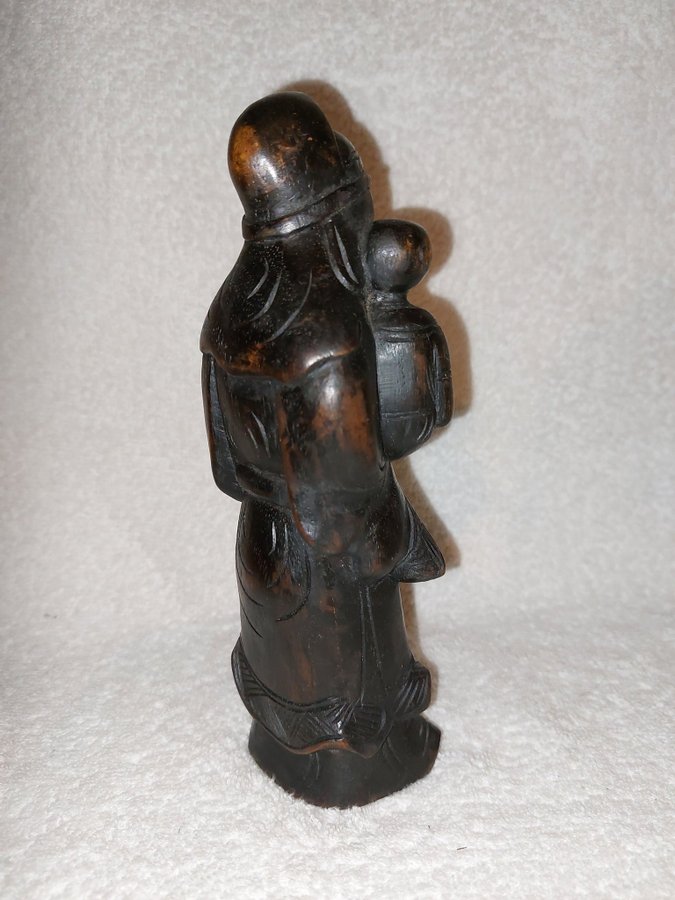 Träsnidad figur skägg baby buddhism asiatisk