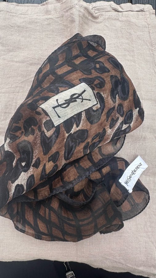 YSL Leopard Silk Scarf