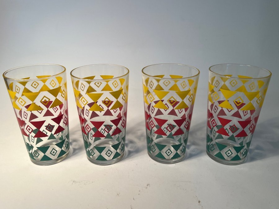 4 st Retro glas. 60-tal. Dricksglas